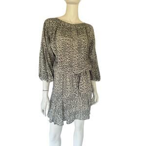 AllSaints boat neck dress animal print gray XS